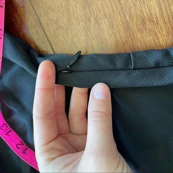 C/MEO Collective Black Long Sleeve Mini Dress Pocket Ruffle Button Cuff Side Zip - Picture 9 of 11